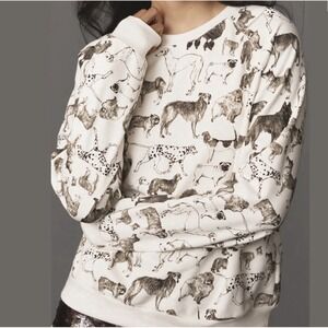 Maeve Anthropologie Best In Show Dog Sketch Sweatshirt Size XL Multiple Breeds